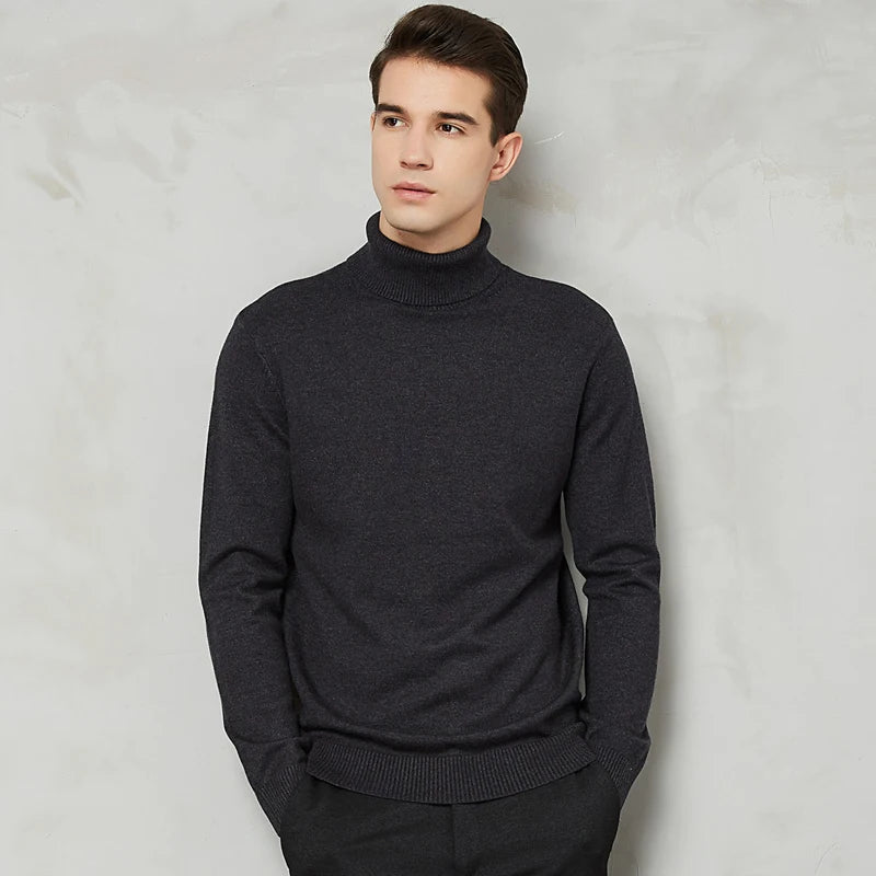Herren Rollkragenpullover Comfort Fit - Zeitlose Eleganz - Grau