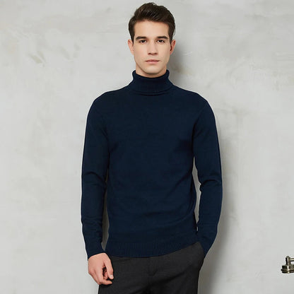 Herren Rollkragenpullover Comfort Fit - Zeitlose Eleganz - Marineblau