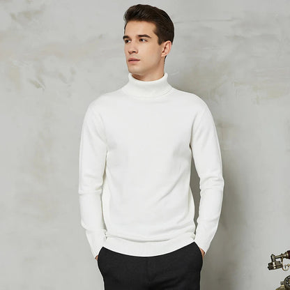Herren Rollkragenpullover Comfort Fit - Zeitlose Eleganz - Weiß
