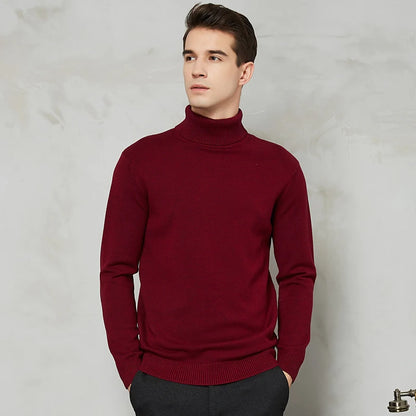 Herren Rollkragenpullover Comfort Fit - Zeitlose Eleganz - Weinrot