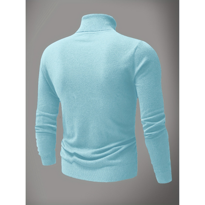 Herren Rollkragenpullover Slim Fit - Klassische Wintermode - Blau