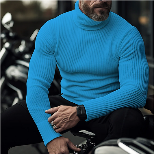 Herren Rollkragenpullover - Zeitlose Eleganz und Wärme - Blau
