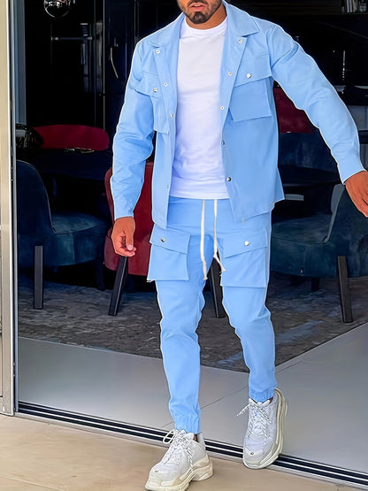Herren Sakko & Sportbundhose Set - Modern & Funktional - Blau