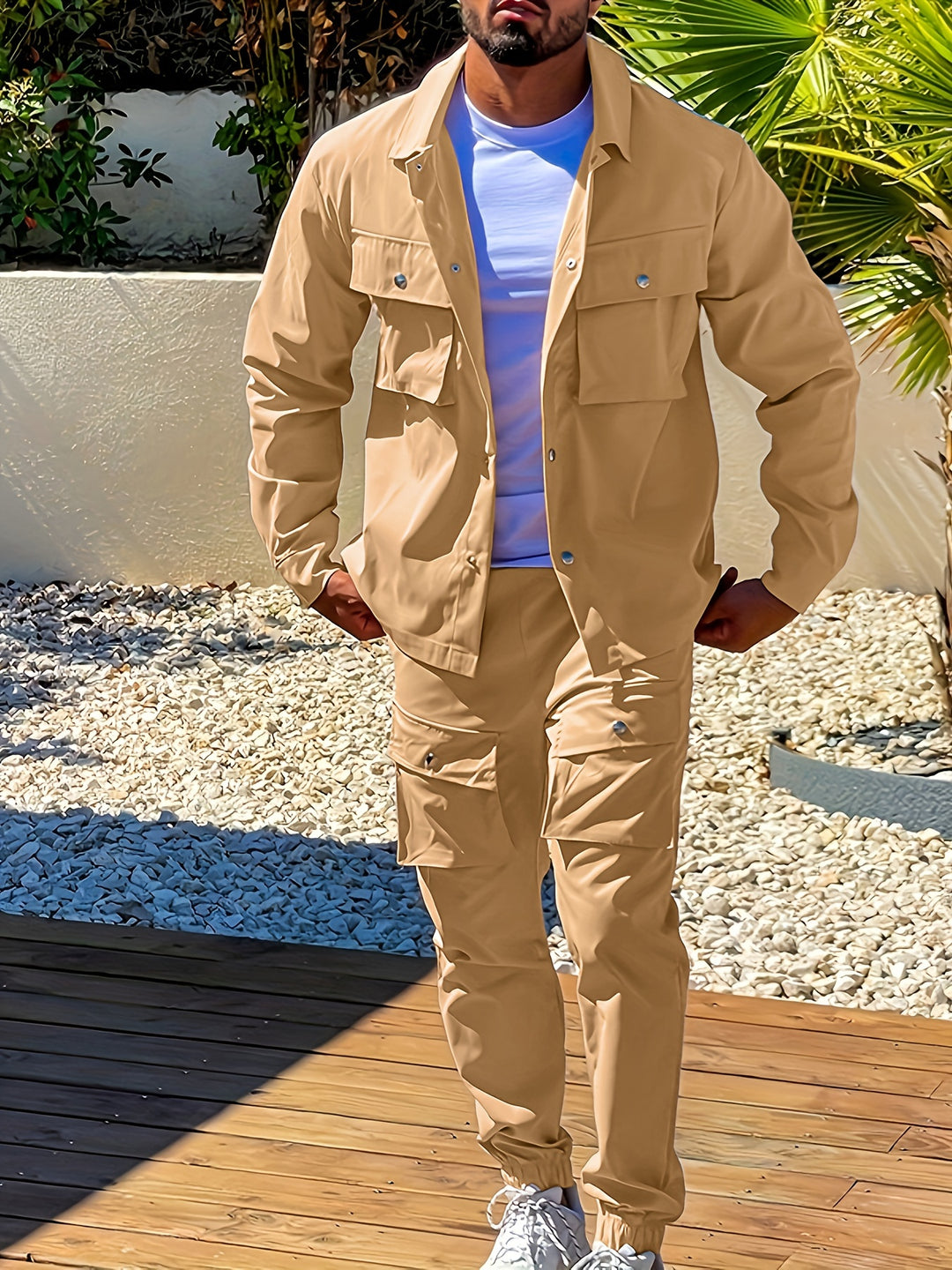 Herren Sakko & Sportbundhose Set - Modern & Funktional - Khaki