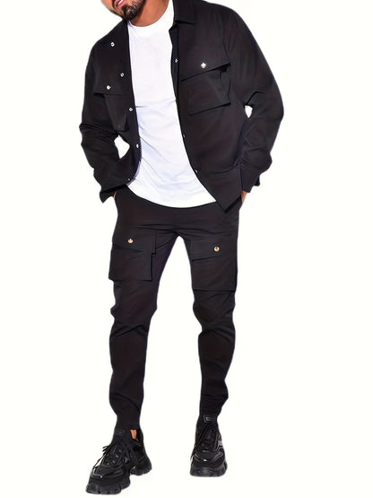 Herren Sakko & Sportbundhose Set - Modern & Funktional - Schwarz