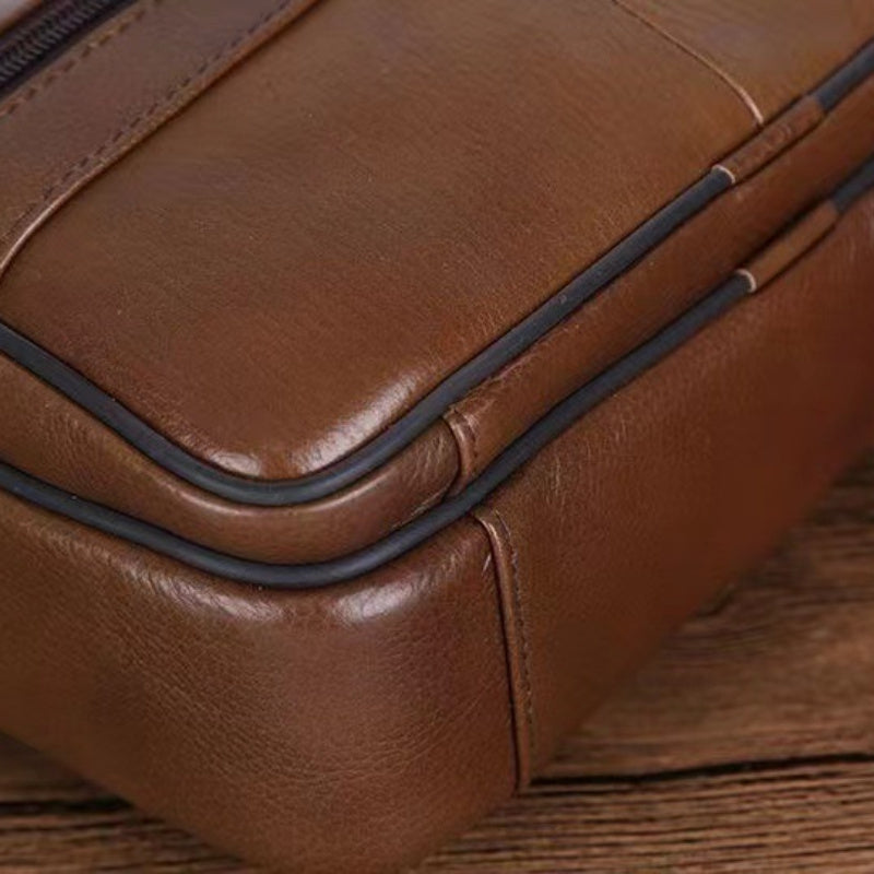 Herren Schultertasche Echtleder - Geräumig & Funktional