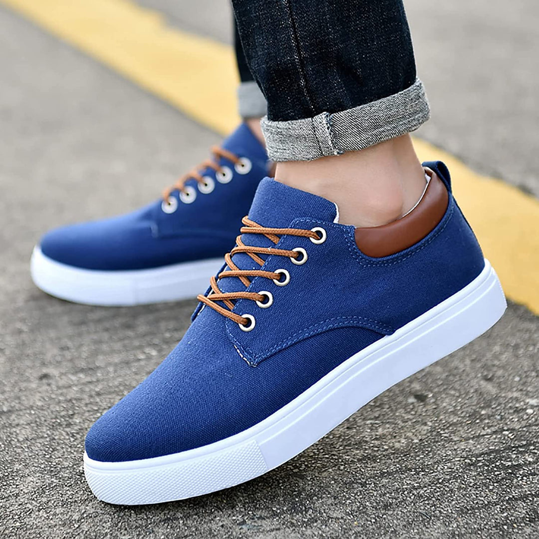 Herren Sneakers mit Schnürsenkeln und Profilsohle - blau