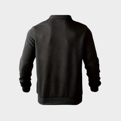 Herren Stehkragen Halbzip Sweatshirt - Strukturiertes Fleece
