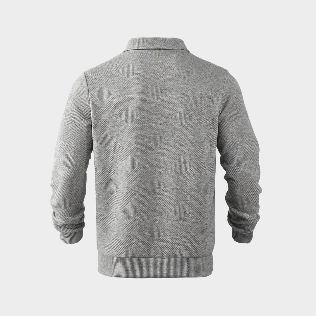 Herren Stehkragen Halbzip Sweatshirt - Strukturiertes Fleece