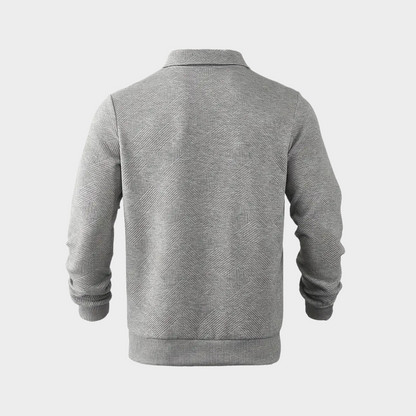 Herren Stehkragen Halbzip Sweatshirt - Strukturiertes Fleece