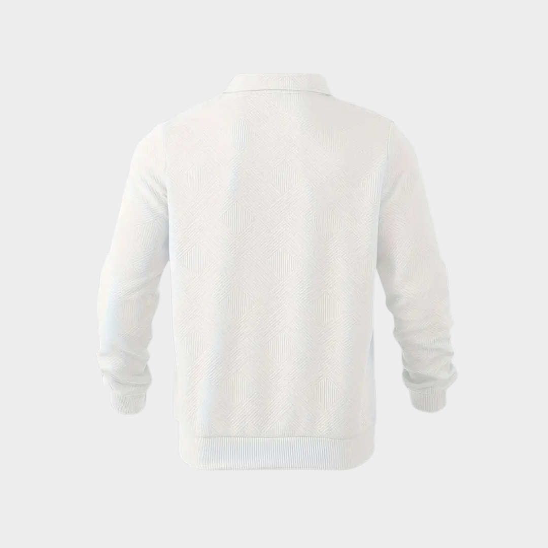 Herren Stehkragen Halbzip Sweatshirt - Strukturiertes Fleece