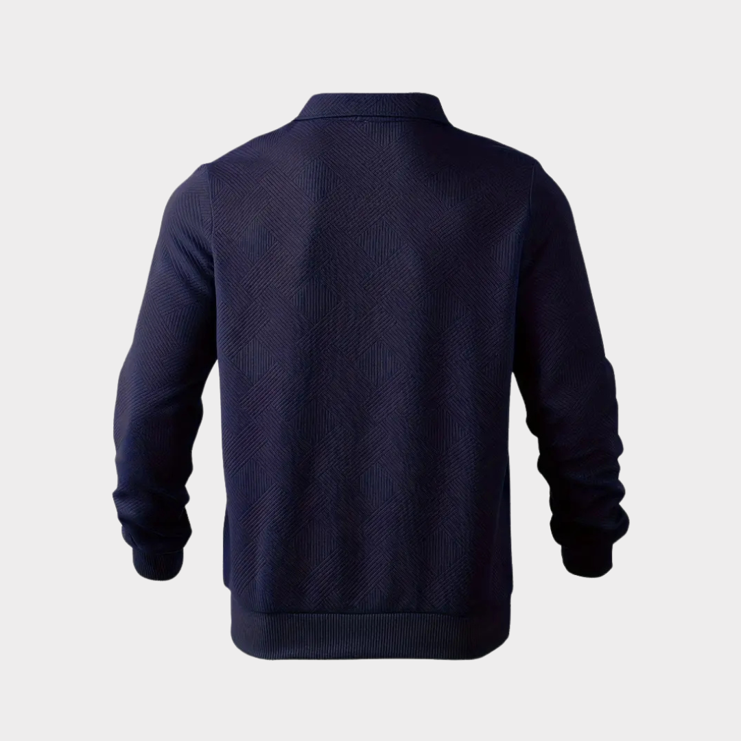 Herren Stehkragen Halbzip Sweatshirt - Strukturiertes Fleece