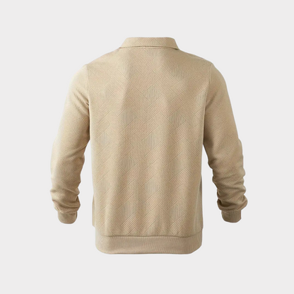 Herren Stehkragen Halbzip Sweatshirt - Strukturiertes Fleece