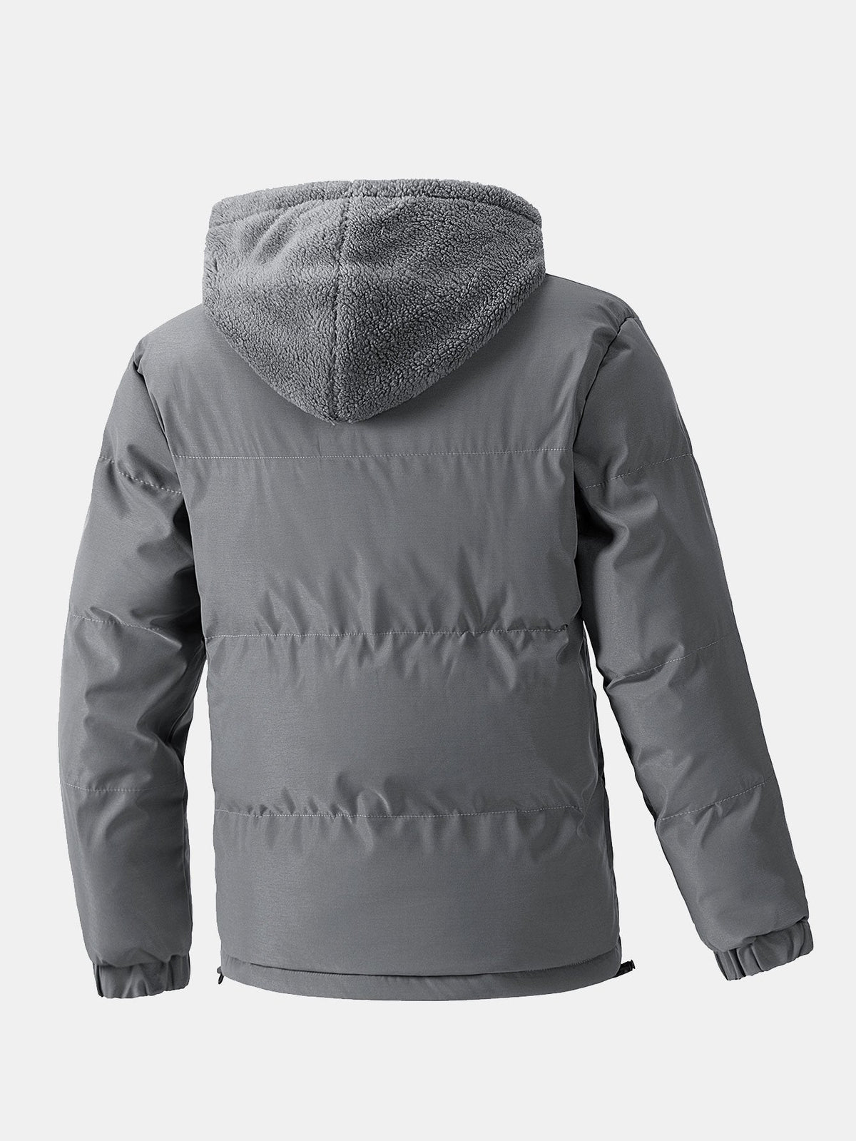 Herren Steppjacke mit Kapuze und Teddyfutter – Warme Winterjacke