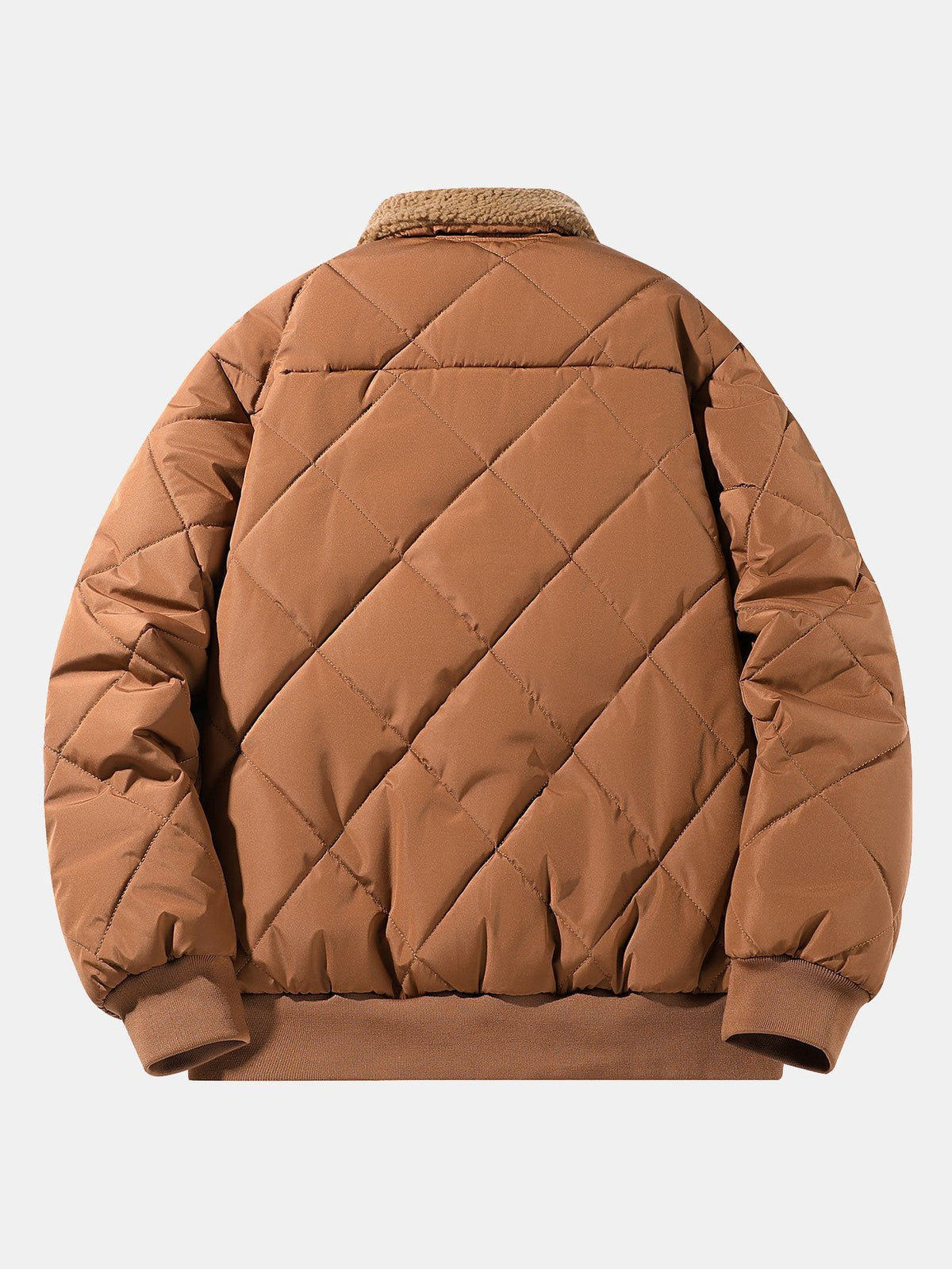 Herren Steppjacke mit Teddyfleece-Kragen – Warme Winterjacke