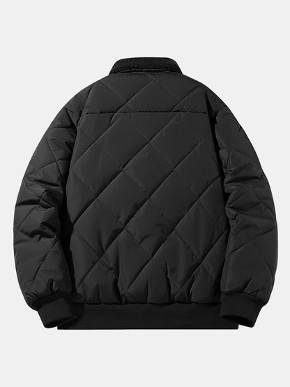 Herren Steppjacke mit Teddyfleece-Kragen – Warme Winterjacke