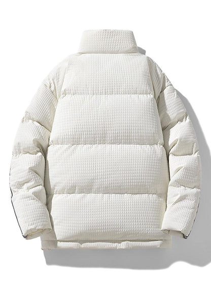 Herren Steppjacke mit Waffeltextur und Stehkragen – Winterjacke