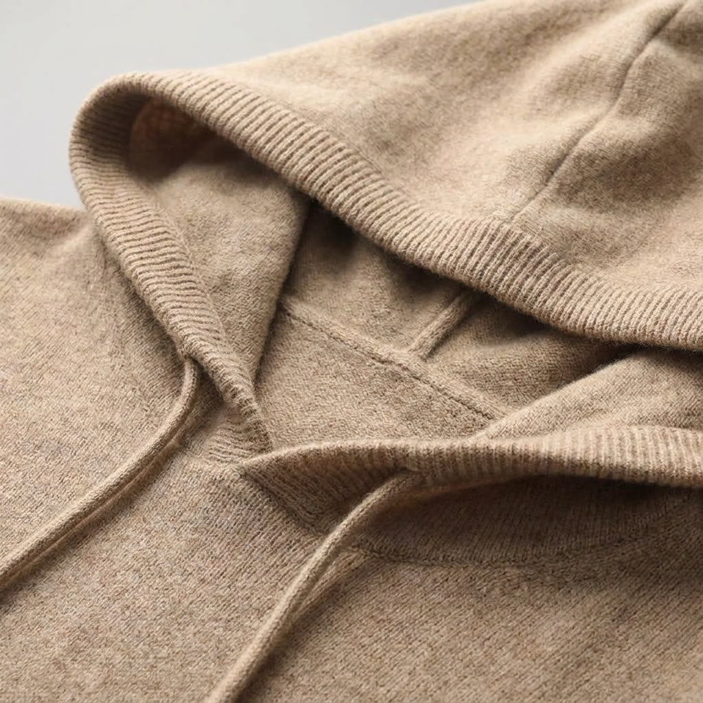 Herren Strickpullover Hoodie - Feinstrick Kapuzenpullover