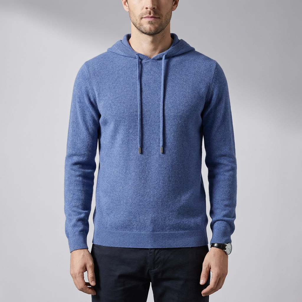 Herren Strickpullover Hoodie - Feinstrick Kapuzenpullover