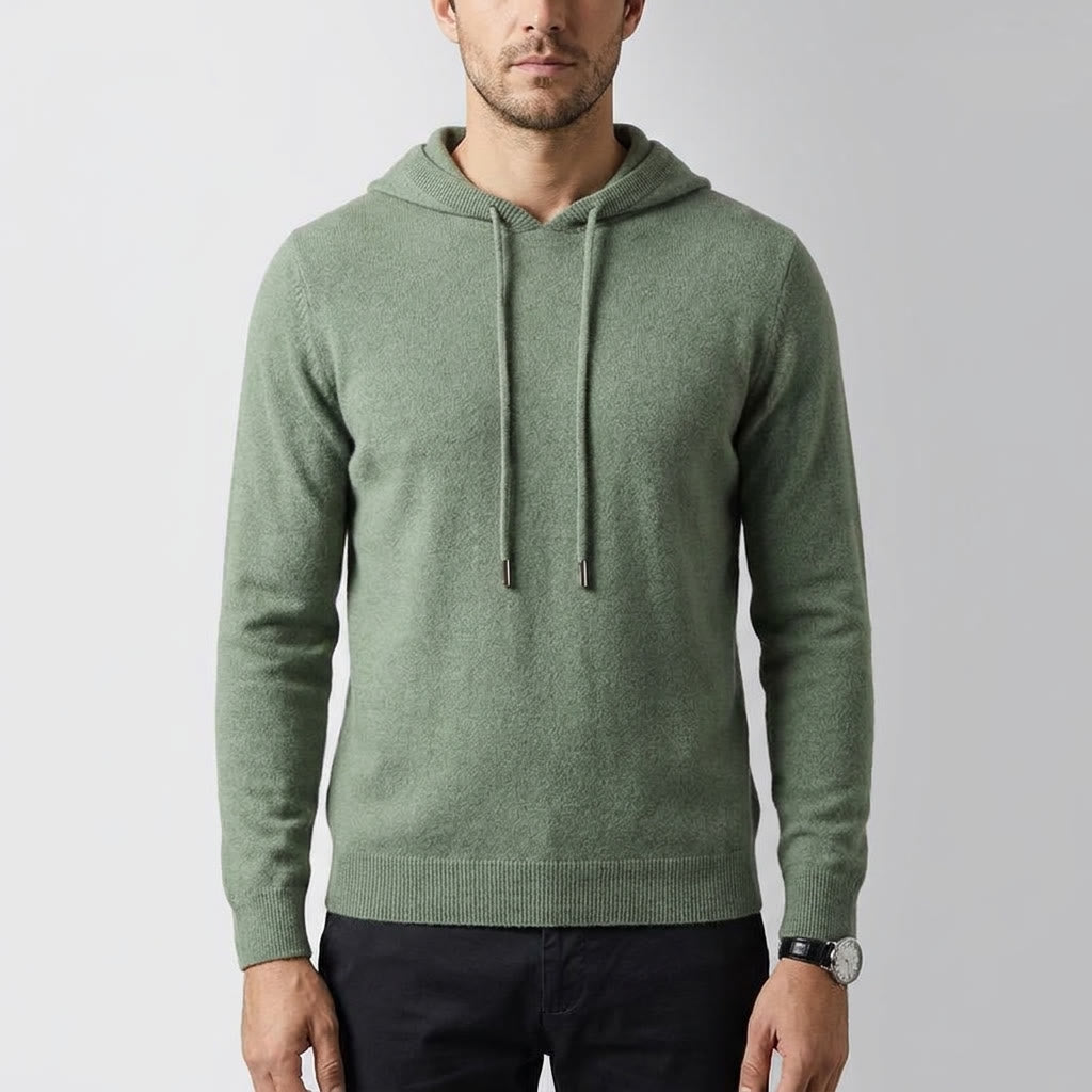 Herren Strickpullover Hoodie - Feinstrick Kapuzenpullover