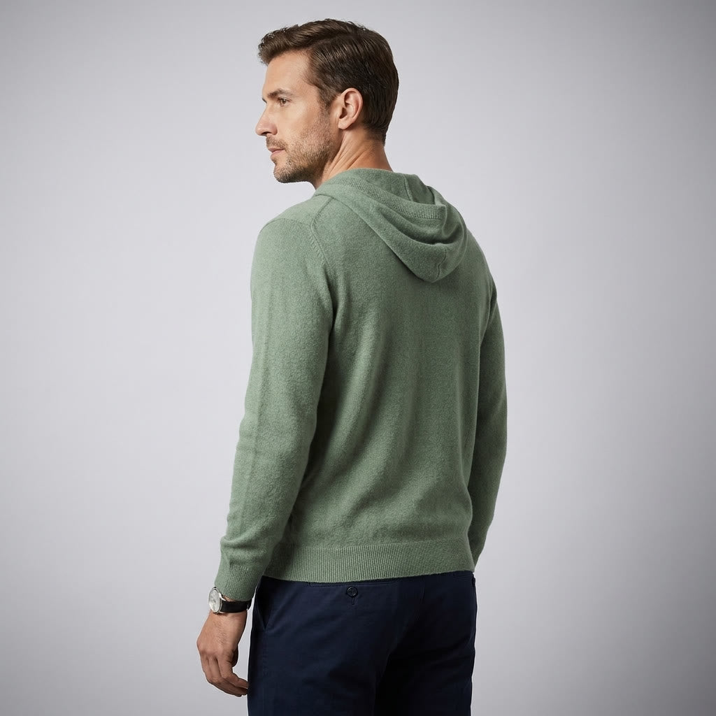 Herren Strickpullover Hoodie - Feinstrick Kapuzenpullover