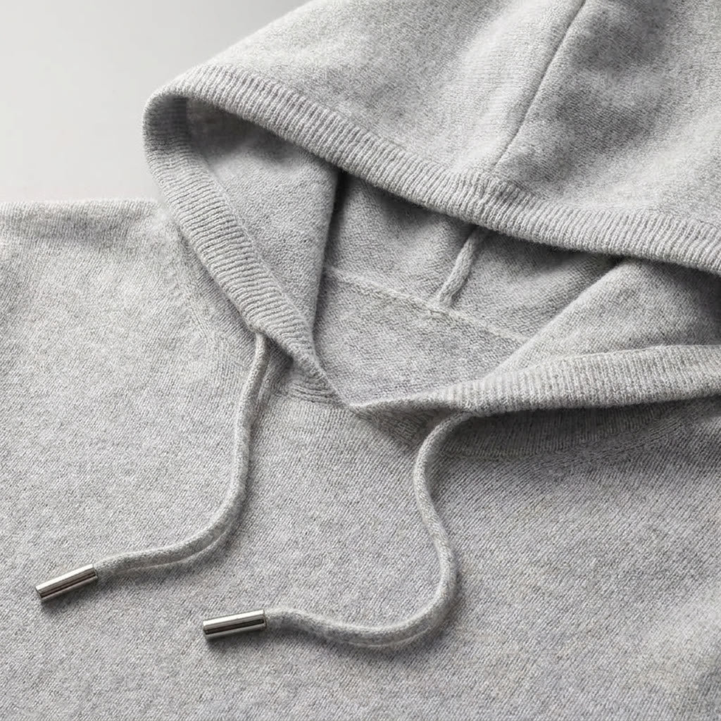 Herren Strickpullover Hoodie - Feinstrick Kapuzenpullover