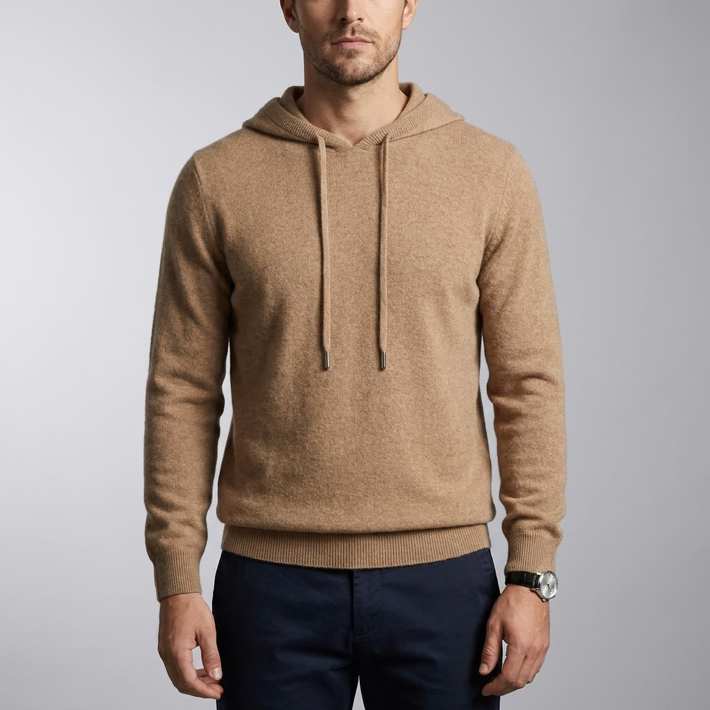 Herren Strickpullover Hoodie - Feinstrick Kapuzenpullover
