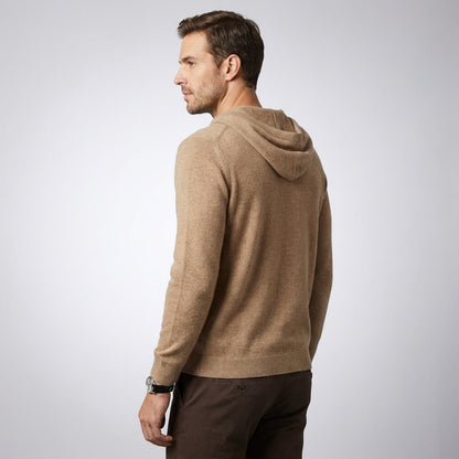 Herren Strickpullover Hoodie - Feinstrick Kapuzenpullover