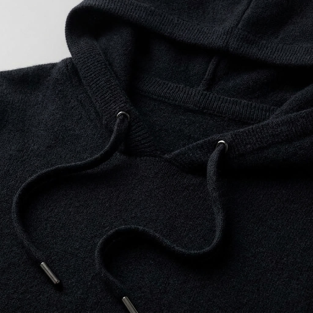 Herren Strickpullover Hoodie - Feinstrick Kapuzenpullover