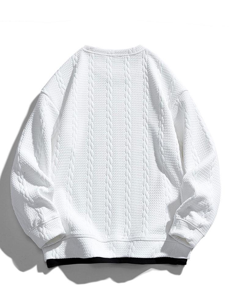 Herren Strukturiertes Jacquard Sweatshirt – Entspannte Passform
