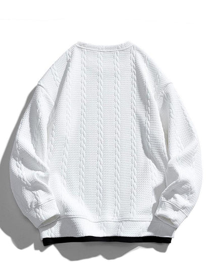 Herren Strukturiertes Jacquard Sweatshirt – Entspannte Passform