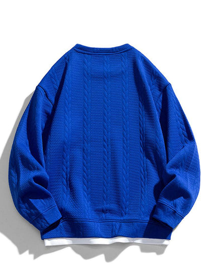 Herren Strukturiertes Jacquard Sweatshirt – Entspannte Passform