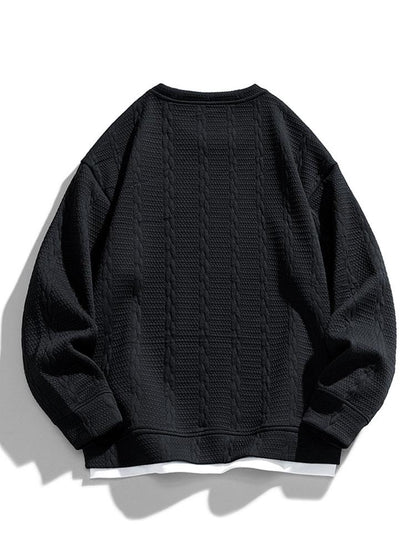 Herren Strukturiertes Jacquard Sweatshirt – Entspannte Passform