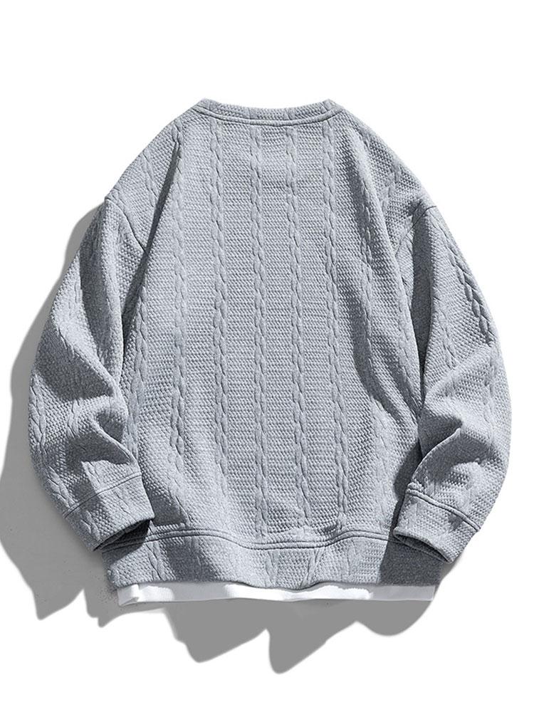 Herren Strukturiertes Jacquard Sweatshirt – Entspannte Passform