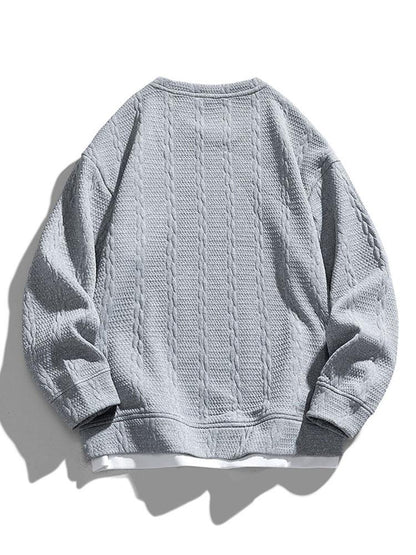 Herren Strukturiertes Jacquard Sweatshirt – Entspannte Passform