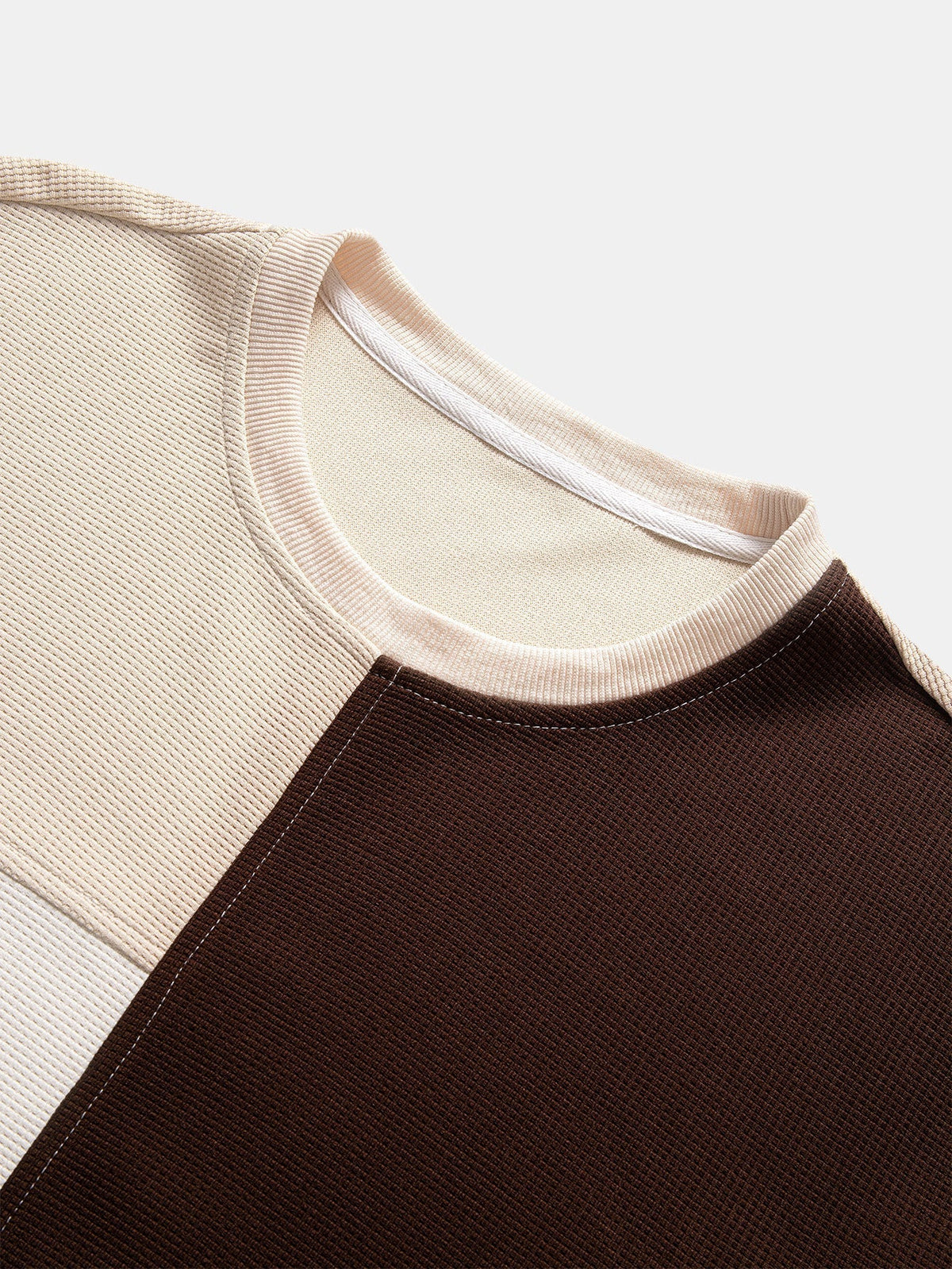 Herren Strukturiertes Waffel-Sweatshirt mit Patchwork-Elementen – Ents