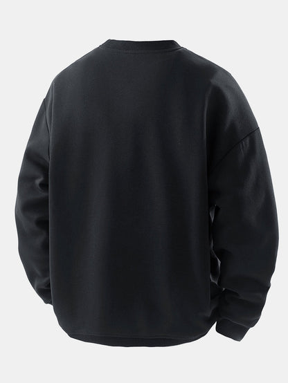 Herren Sweatshirt mit Kontrastbrusttasche – Relaxed Fit Rundhals
