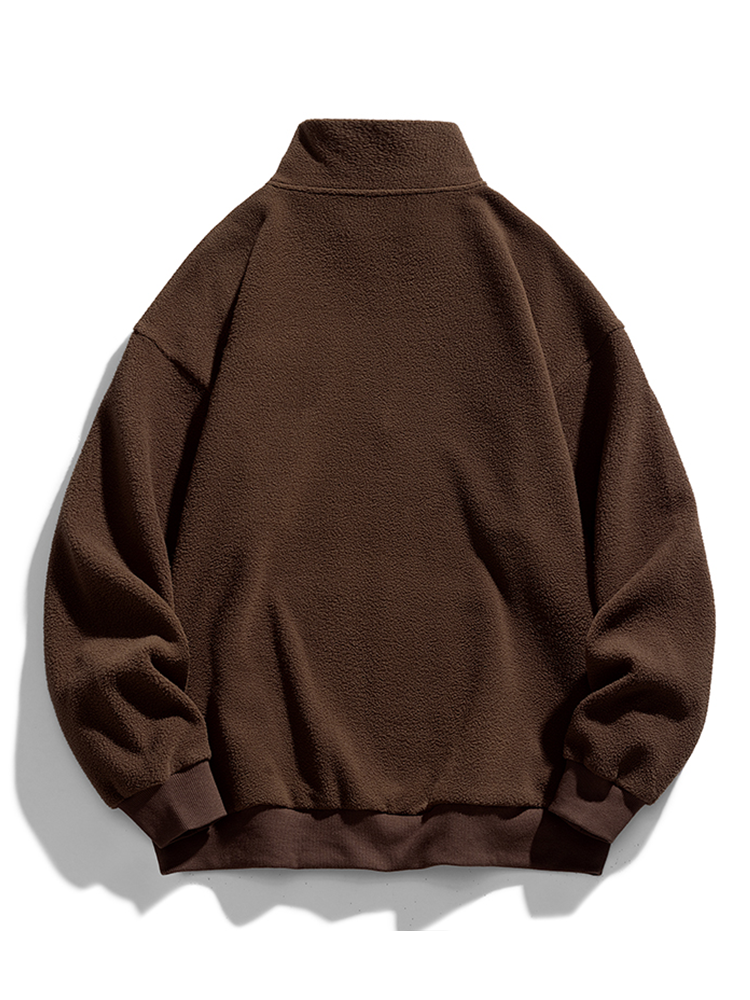 Herren Teddy Fleece Halbzip Sweatshirt – Entspannte Passform