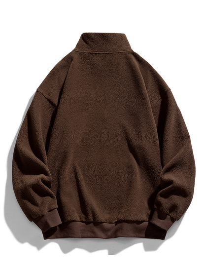 Herren Teddy Fleece Halbzip Sweatshirt – Entspannte Passform