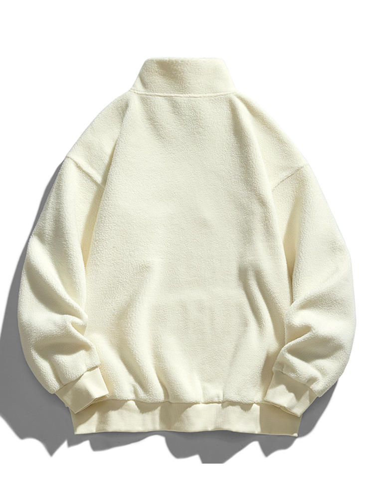 Herren Teddy Fleece Halbzip Sweatshirt – Entspannte Passform