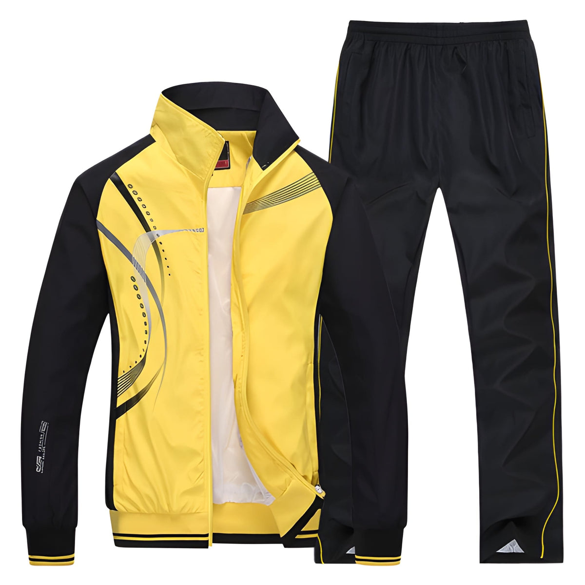 Herren Trainingsanzug zweiteilig - Sportlicher Casual Look - Gelb