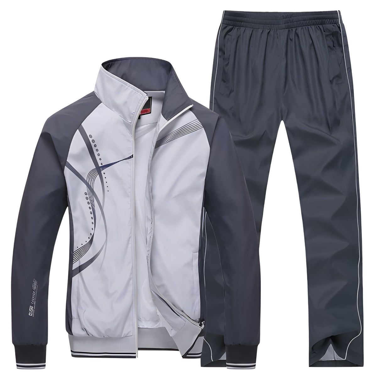 Herren Trainingsanzug zweiteilig - Sportlicher Casual Look - Grau