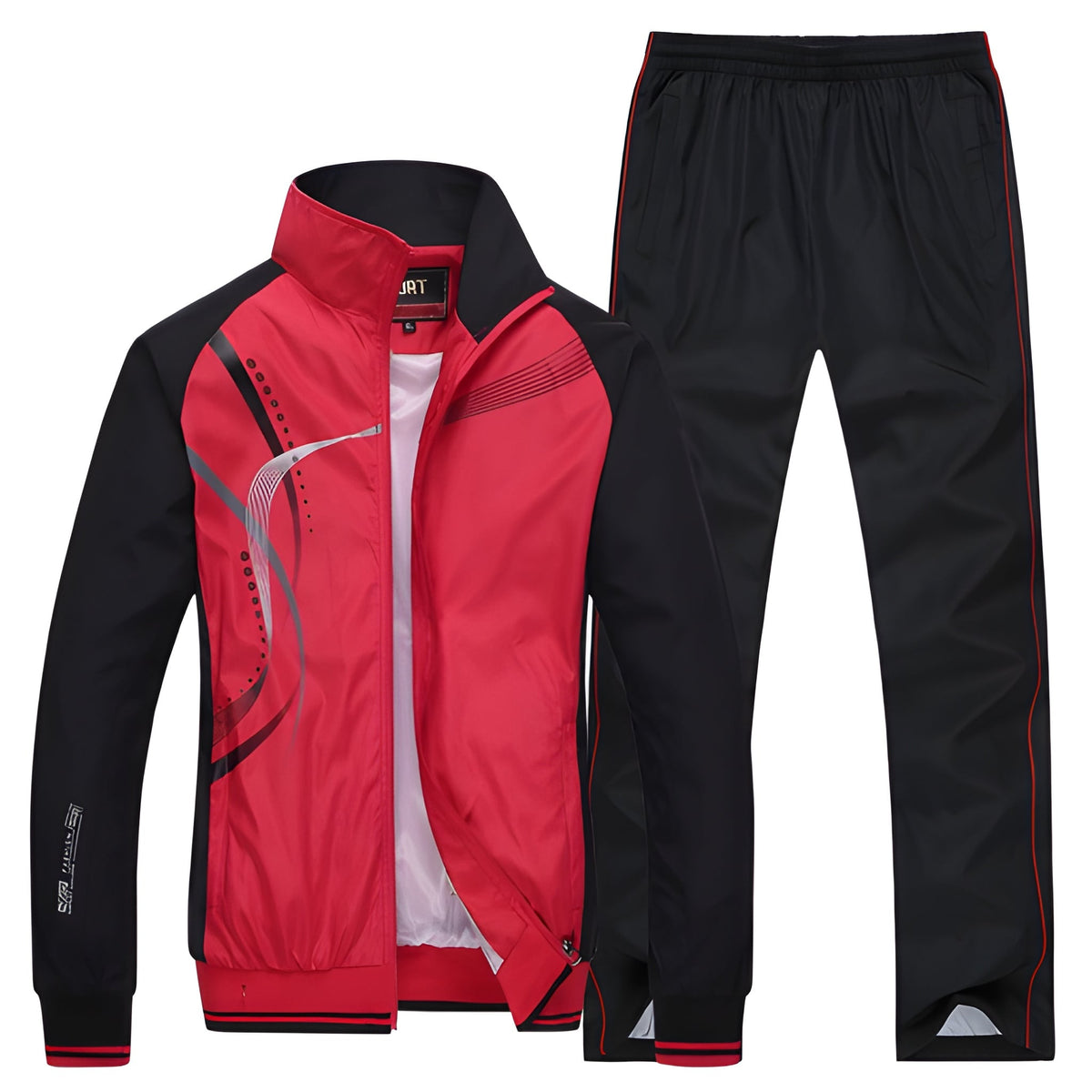 Herren Trainingsanzug zweiteilig - Sportlicher Casual Look - Rot
