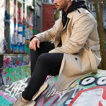 Herren Trenchcoat Klassisch - Reverskraag & Gürtel