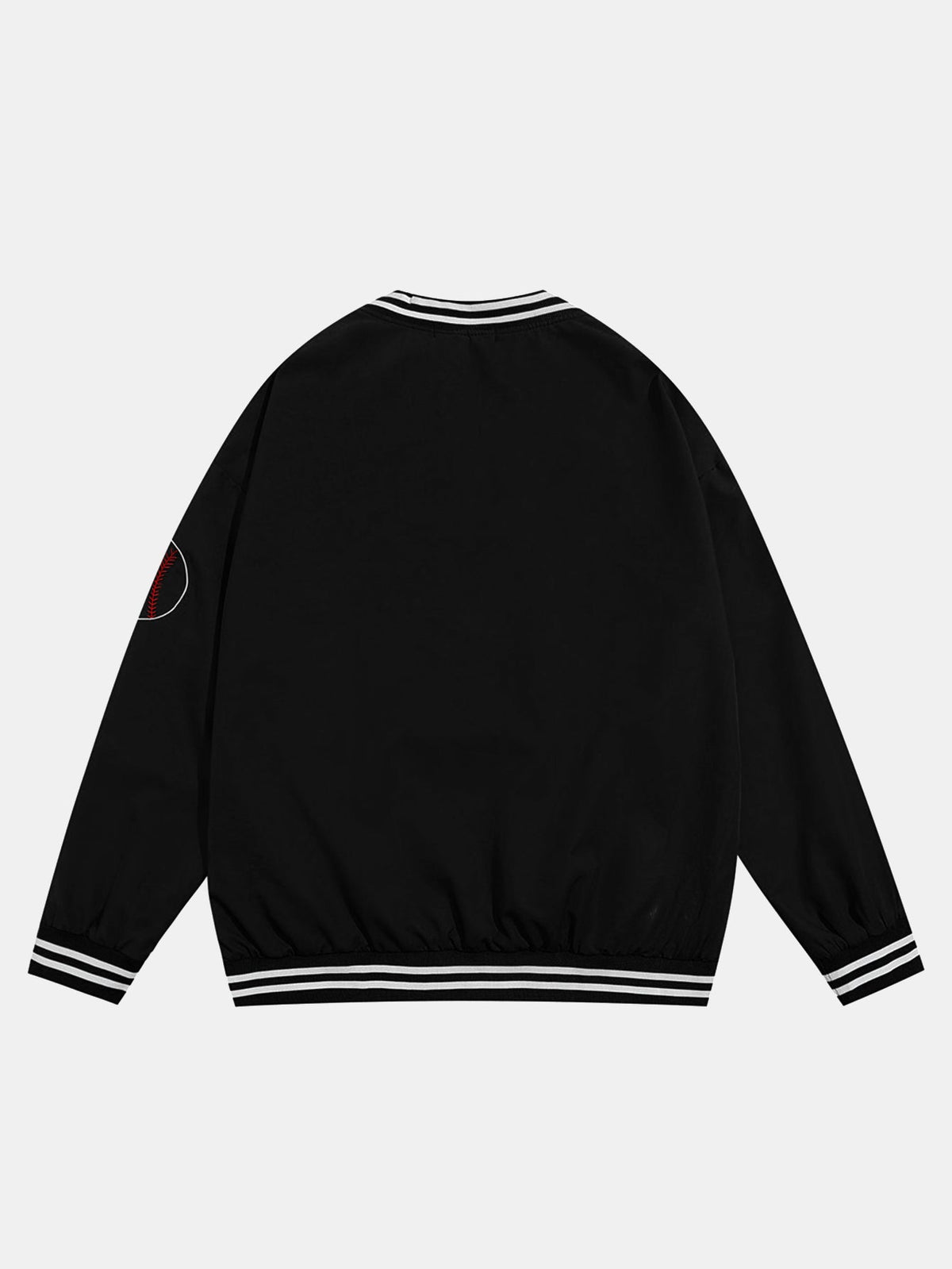 Herren V-Ausschnitt Baseball Sweatshirt – Oversized Fit Sportswear