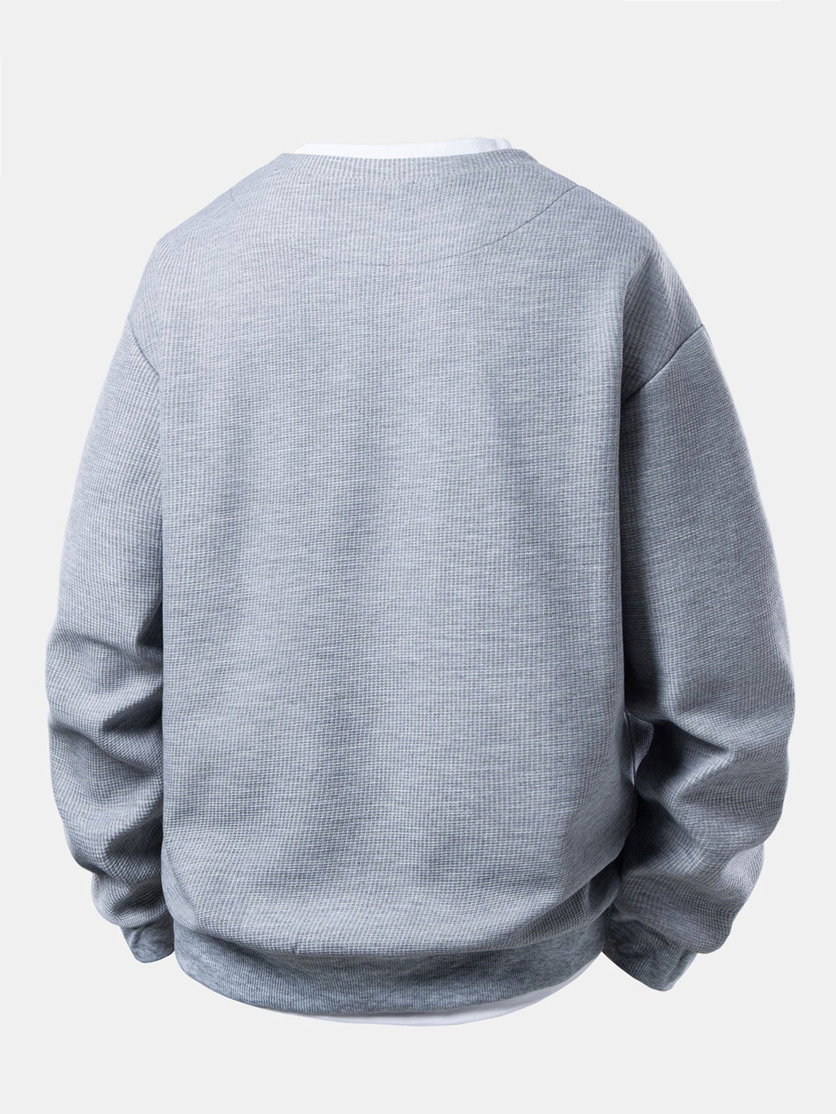 Herren Waffel-Struktur Sweatshirt - Entspannte Passform mit Kontrastkr