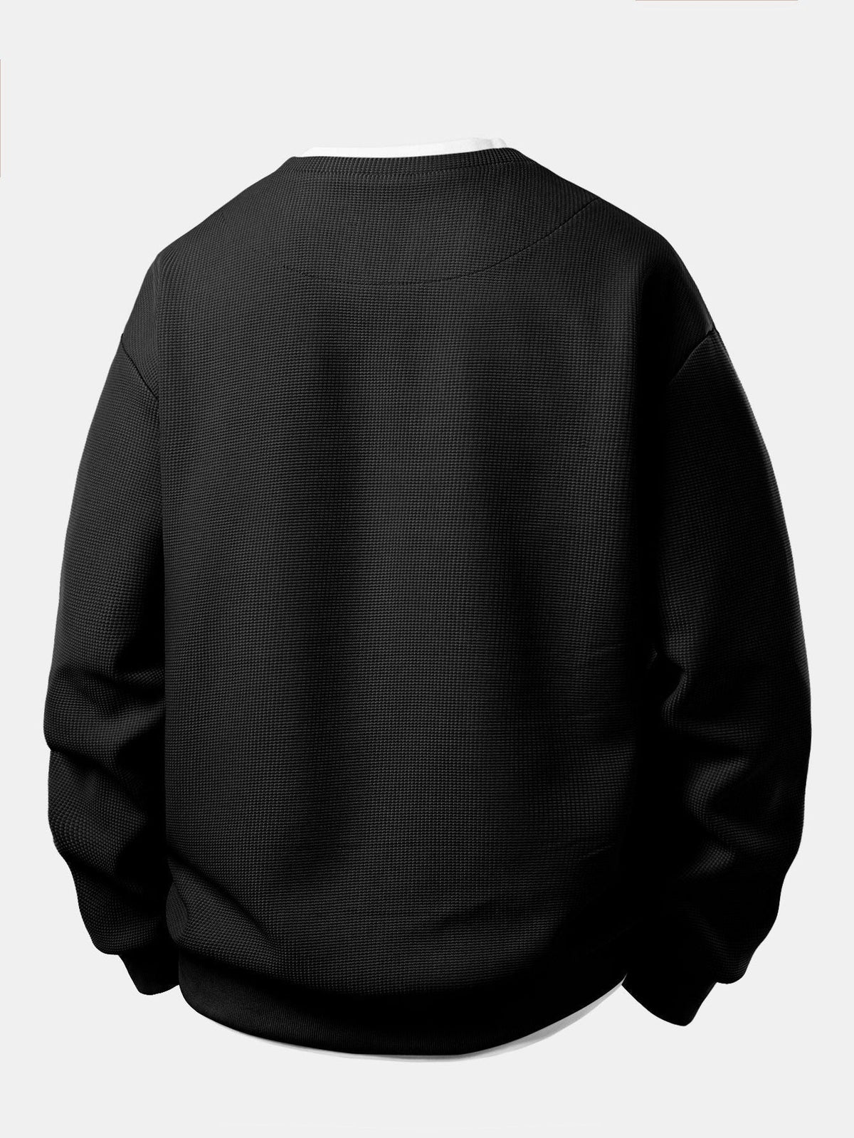 Herren Waffel-Struktur Sweatshirt - Entspannte Passform mit Kontrastkr