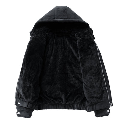 Herren Wildleder-Kapuzenjacke mit Teddy-Fleece – Entspannte Passform