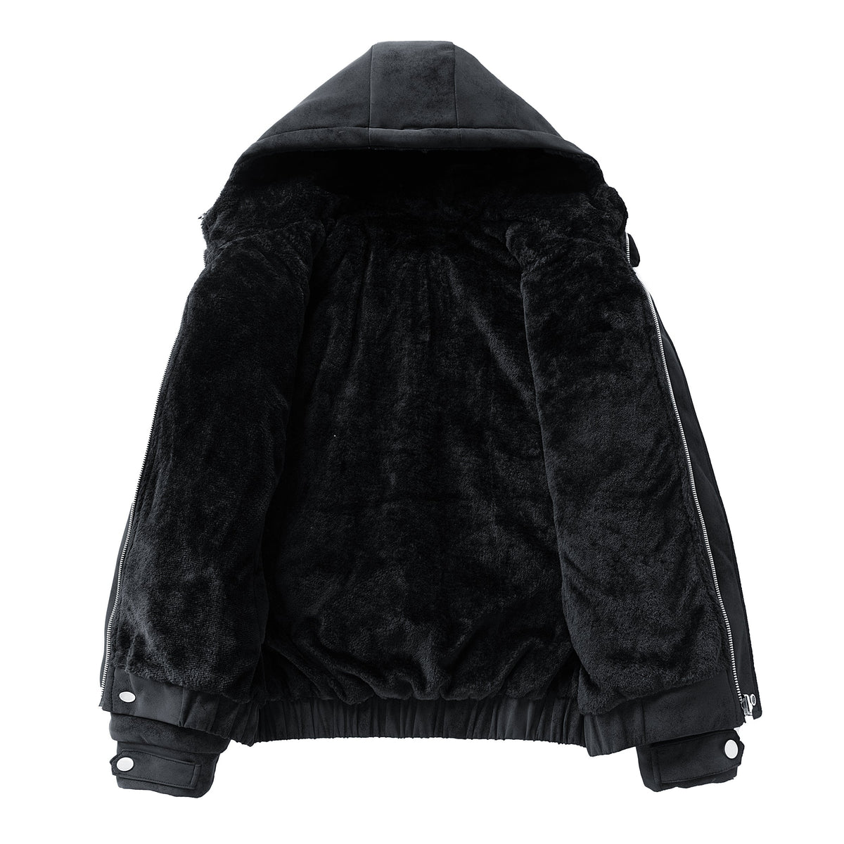 Herren Wildleder-Kapuzenjacke mit Teddy-Fleece – Entspannte Passform