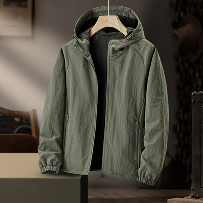 Herren Windjacke Urban Explorer - Leicht & Wasserabweisend - Armeegrün
